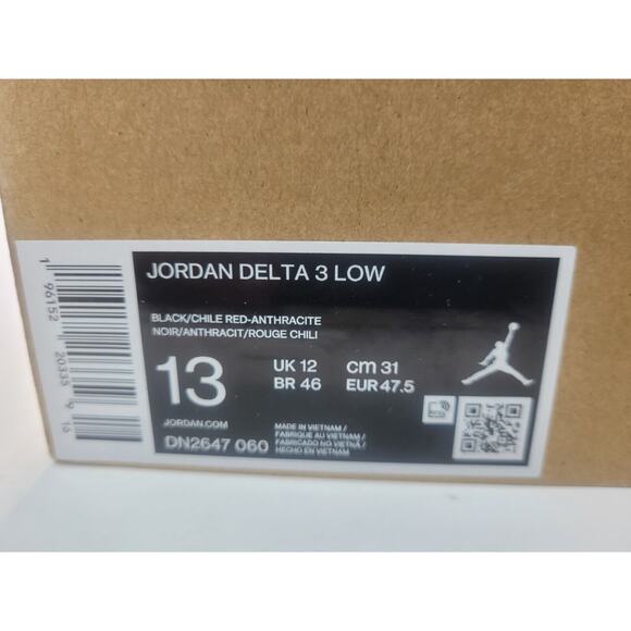 Brand new Jordan Delta 3 Low Black Red DN2647-060 Multisize main image 2